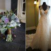 Maine wedding country style bouquet and dress