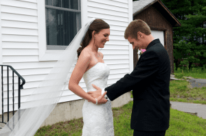 groom reacts to bride