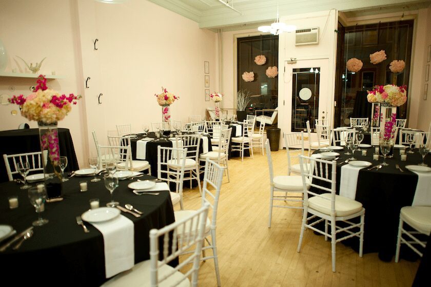 pink and black reception
