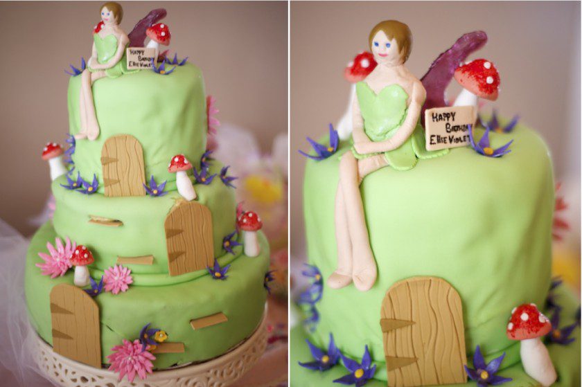 green three tiered fairy cake