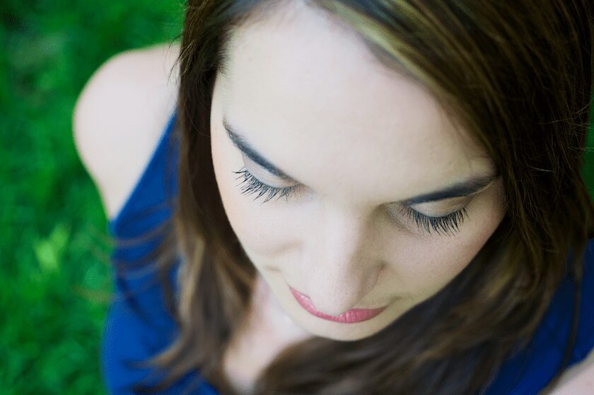 portrait close up of eye lashes