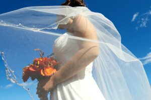 veil on bride in Maine