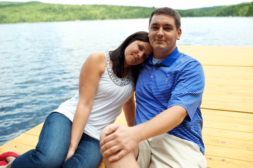 Maine engagement session at the lake