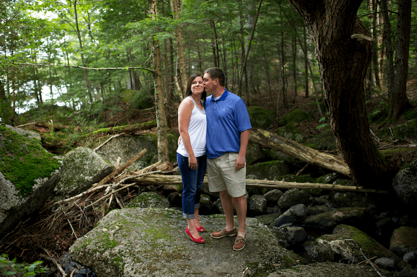 Maine lakefront engagement session
