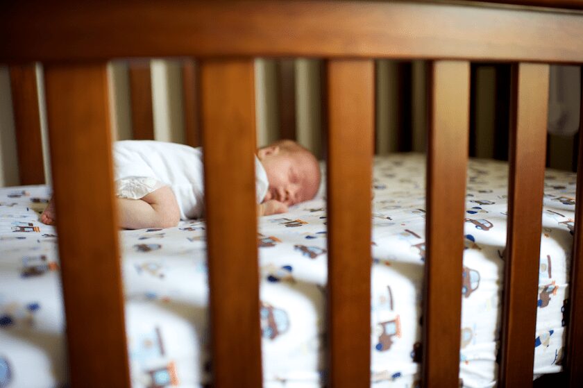 sleeping in crib
