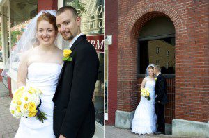 Downtown Bangor Maine wedding portraits