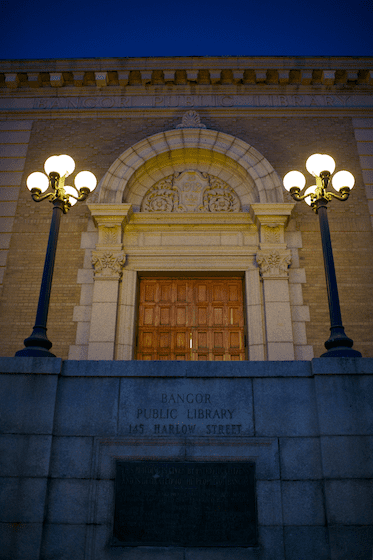 entrance of Bangor Public Library