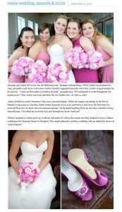 pink military wedding published on Real Maine Weddings blog