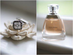 Ascher cut diamond ring with black diamonds