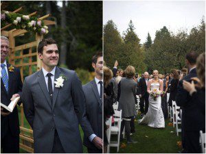 grooms first look at his bride in Maine