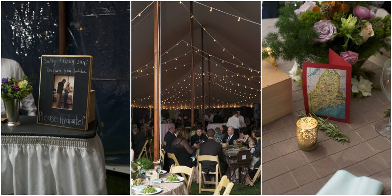 night time reception under a lit tent