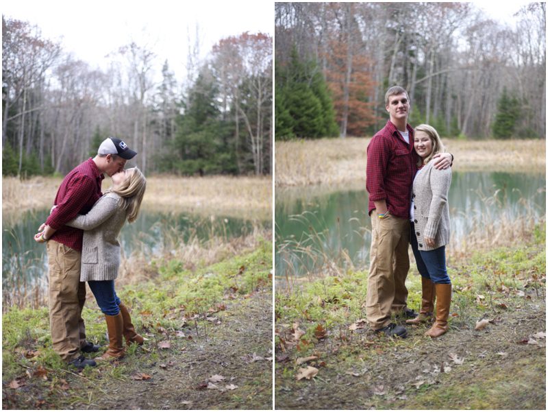 engagement photos in the Maine woods