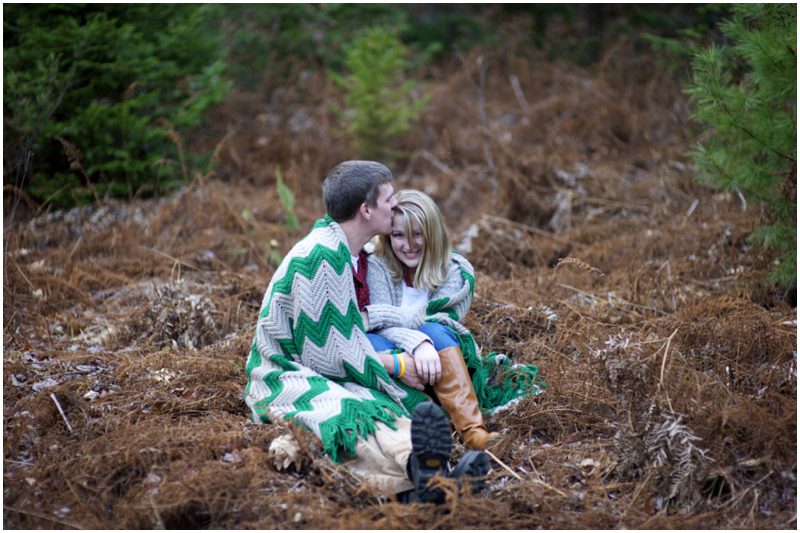 engagement photos in the Maine woods