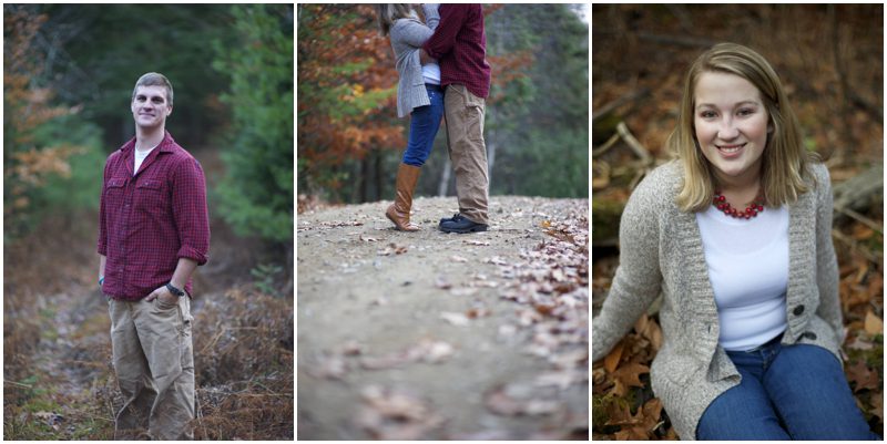 engagement photos in the Maine woods