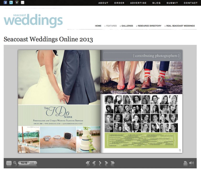 Maine wedding photographers contributing to Seacoast Weddings magazine