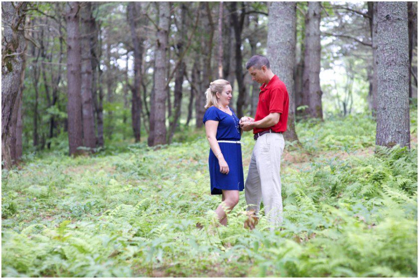 engagement photos surrounded by ferns