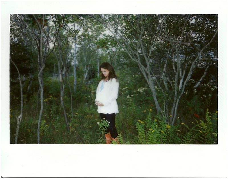 polaroids from a maternity shoot in maine