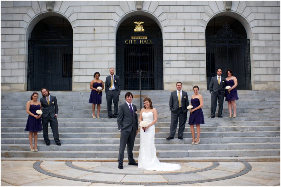 bridal party at City Hall Portland, Maine