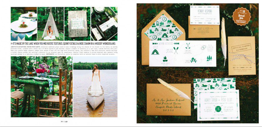 summer camp forest wedding on lake in Maine