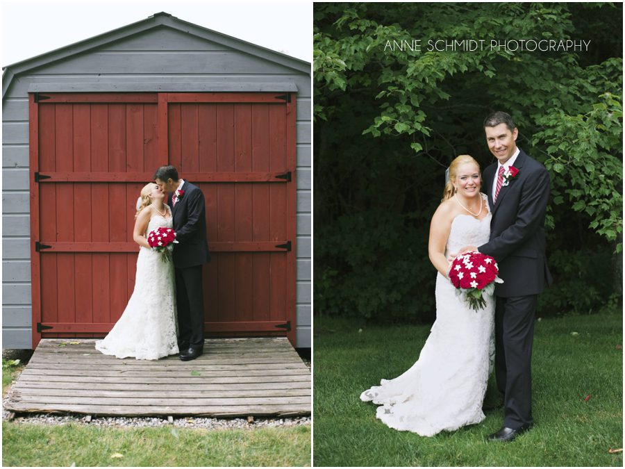red white and blue wedding in Maine