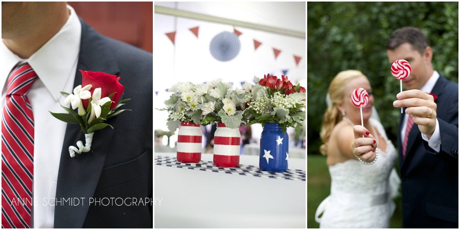 DIY red, white and blue wedding in Maine