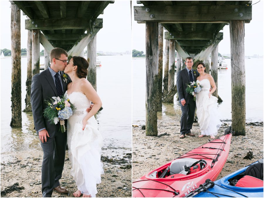 boardwalk wedding photos on Peaks Island