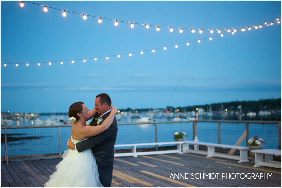 Southwest Harbor wedding at night