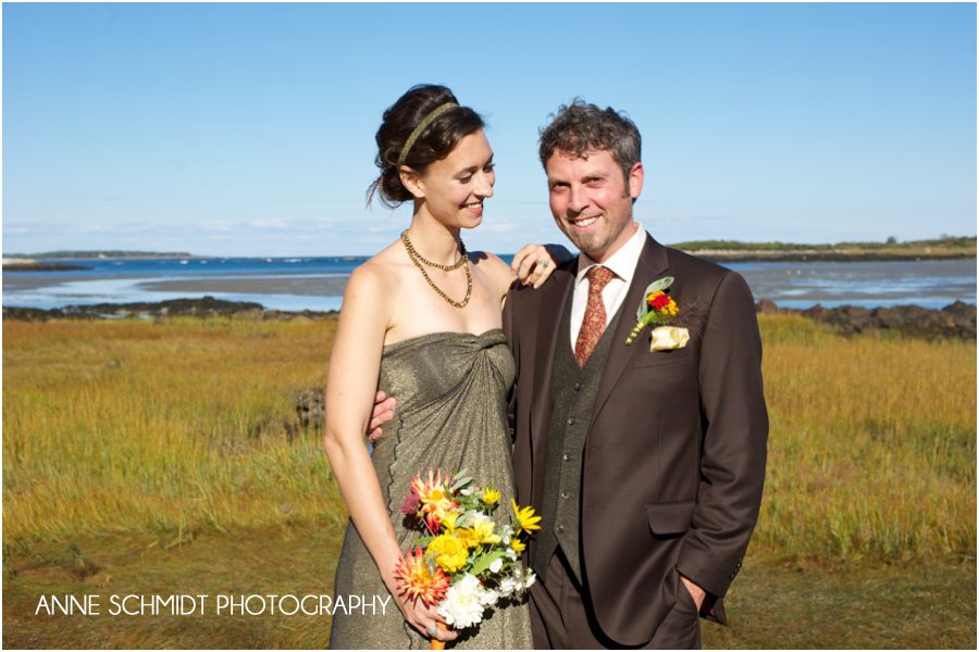 bride in gold gown Kennebunkport weddings