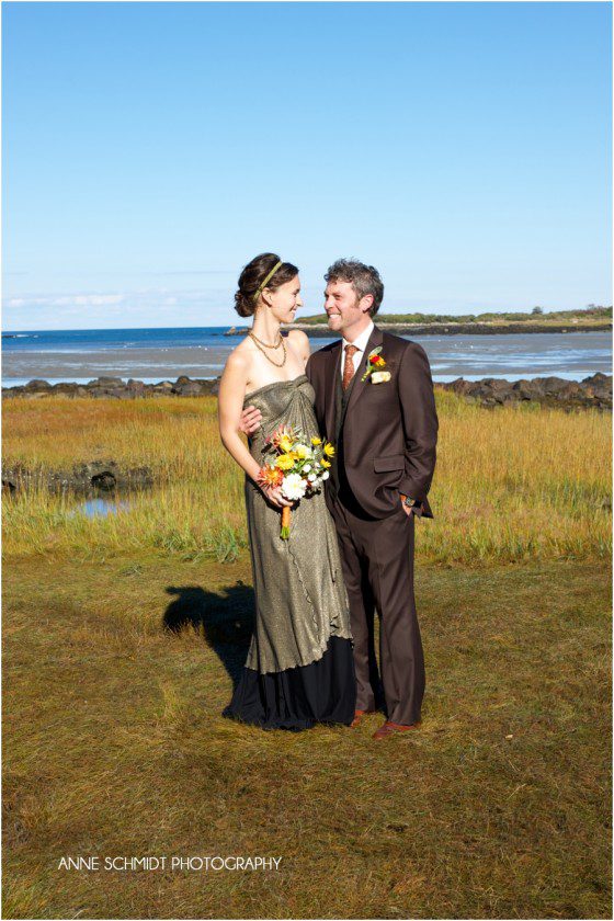 bridal portraits on the marsh in Kennebunkport