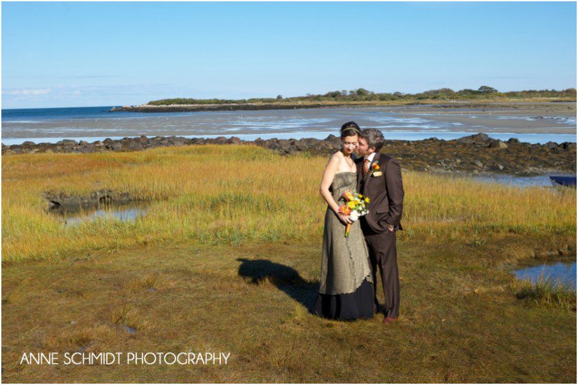 bridal portraits on the marsh in Kennebunkport